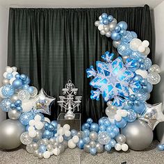 Brand: EASUTEColor: SnowflakeFeatures: Snowflake theme party decoration: This winter theme balloon garland features blue and white balloons, with snowflake foil balloon decoration, 100 glue dots and balloon chains, adding a festive atmosphere to your winter festival.Any occasion: Our snowflake theme balloon garland is a background for New Year's, winter parties, Christmas, wedding parties, baby showers, ceremonies, birthdays, engagements, corporate events, and photo shoots.High-quality materials: The balloons are made of high-quality, with thick skin, not easy to pop out, and real colors. When you inflate the balloon, latex can make the balloon stretch well. Don't worry about the balloon leaking, they can keep it for a long time.Package includes: This package includes 118 balloons and acce Snow Princess Birthday Party, Winter Wonderland-party, Baby Shower Balloon Decorations, Princess Birthday Party Decorations, Ballon Party, Garland Arch, Christmas Birthday Party, Winter Wonderland Party