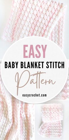 the easy crochet baby blanket pattern with text overlay