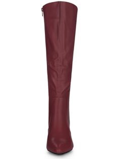 The Destiny Zipper Knee High Boots offer a fashionable look as well as practicality. These boots are designed with a sleek finish and feature a side zipper and a mid-height heel for support and comfort. The mid-calf height provides a timeless look that pairs with a variety of outfits. Knee High Boots Rubber sole Shaft measures approximately 15" from arch Boot opening measures approximately 15" around Brand Size Size Chest XS 32 34 S 34-36 36 - 38 M 38-40 40 - 42 L 42-44 44 - 46 XL 46-48 48 - 50 XXL 50-52 52 - 54 Red Boots With Zipper Closure For Fall, High Heel Leather Boots With Side Zipper, Leather High Heel Boots With Side Zipper, Fall Office Heeled Boots With Zipper Closure, Fall Office Boots With Zipper Closure, Chic Burgundy Knee-high Boots, Red Leather Boots With Zipper Closure, Burgundy Boots For Office Use In Fall, Burgundy Boots For Office Wear In Fall