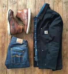 Jacket Layering, Shoes Jeans, Heavy Jacket, Carhartt Jacket, Smart Casual Outfit