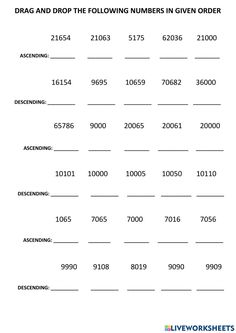 a printable worksheet with numbers and times for the following number in order