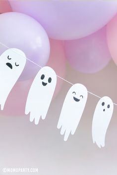 ghost garland with balloons in the background