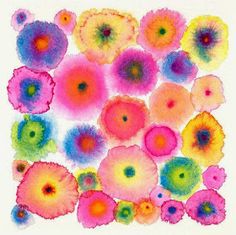 an image of colorful flowers painted in watercolor