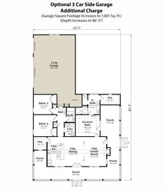 the floor plan for an apartment with two car garages