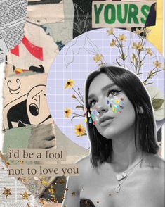 Dua Lipa Collage Art Personal Collage Ideas, Self Portrait Collage Ideas, Digital Collage Art Photoshop, Photoshop Collage Ideas, Collage Self Portrait, Self Portrait Collage, Spiral Design Art, Personal Collage, Photo Collage Art