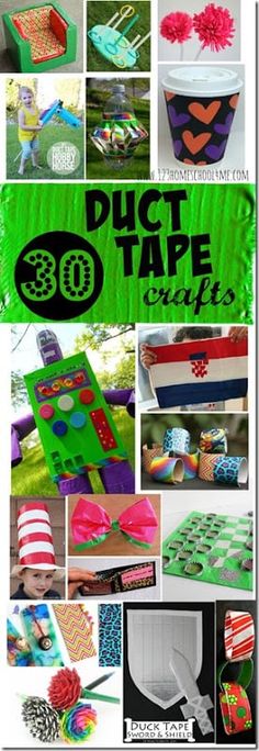 an image of some crafts that are made with duct tape