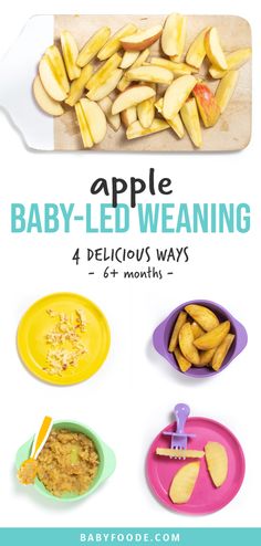 baby - led weaning guide for babies and toddlers to learn how to use apples