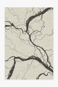 a black and white drawing of trees on a beige background