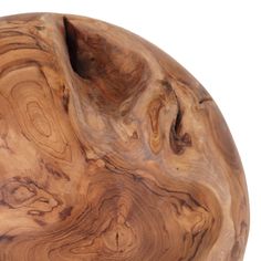 a wooden bowl is shown on a white background