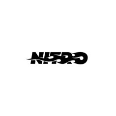 a black and white logo with the word nerfo in it's center