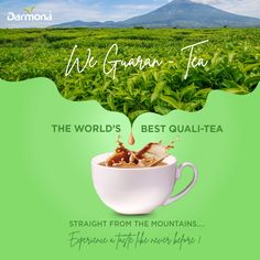 the world's best quail - tea is on display in front of a green field