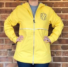 Cute and stylish rainy days are waiting for you with this beautiful high quality monogrammed River New Englander Yellow / Buttercup Rain Jacket! These rain coats are designed to protect you against the wind and the rain! Available with next day shipping for your convenience. You do not need to wait 2 weeks any more for Charles River Monogrammed Rain Jackets. I will monogram and ship out next day. This listing is for Buttercup (Yellow) Charles River Monogrammed Rain Jacket. Please check my other Monogrammed Rain Jacket, Rain Coat Women, Charles River Rain Jacket, Groom Handkerchief, Dental Assistant Shirts, Raincoat Outfit, Wedding Hankies, Monogram Sweatshirt, Gifts For Nurses