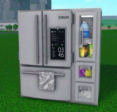 ((Not mine)) Landry Designs Room Bloxburg, Fridge Screen Decal Bloxburg, Bloxburg Fridge Decals Screen, Fridge Codes Bloxburg, Bloxburg Buisness Idea, Green Bloxburg Kitchen, Fridge Decal Codes Bloxburg, Kitchen Wall Decals Bloxburg, Fridge Screen Code Bloxburg