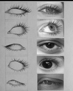 the different types of eyelashes are shown in this drawing lesson, which shows how to draw them