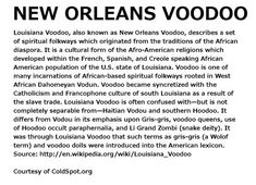 an article about new orleans voodoo written in black and white with the caption's description