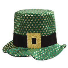 Pack of 6 Green Gold Buckle and Shamrock Adult-Size Costume Hat Irish Pride, Luck Of The Irish, Holiday Gathering, Craft Activities, Party Hats, Costume Accessories, St Patricks Day, Green And Gold, Party Themes