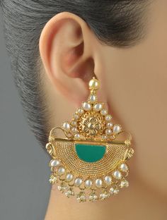 Onyx Mukut Earrings The Bling Ring, Exotic Jewelry, Wedding Jewellery Collection, Traditional Earrings, Classic Earrings, Indian Earrings, Casting Jewelry, Onyx Earrings, The Ear