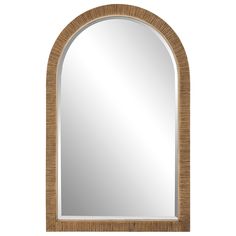 the arched mirror is made out of wood