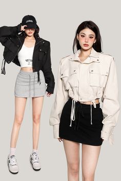 Age: 18-24 years oldSize: S MPattern: Solid colorStyle: StreetCollar: Other/otherPlacket: ZipperColor classification: black apricotCombination form: single pieceSKU: X23N6636Year Season: Spring 2023Sleeve length: Long sleevesThickness: RegularLength: ShortClothing fit: High waistMaterial composition: Other materials Trendy Cropped Jacket With Pockets, Trendy Cropped Jacket With Pockets And Long Sleeves, Trendy Long Sleeve Utility Jacket With Cargo Pockets, Solid Cropped Jacket With Pockets For Fall, Fall Solid Cropped Jacket With Pockets, Beige Long Sleeve Outerwear With Cargo Pockets, Beige Long Sleeve Utility Jacket With Pockets, Trendy Cropped Jacket For Streetwear, Trendy Cropped Jacket With Pockets For Streetwear