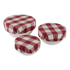 PRICES MAY VARY. 100% Cotton SET OF 3 CONVENIENT SIZED COVERS: DII Woven Dish Covers come in 3 sizes: Large 10.25"; Medium 8.25"; Small 7.5" Elastic openings fit easily over bowls; Twill tape hanging loop for easy storage when not in use EASY CARE: 100% Cotton Fabric, Machine Washable; EASY CARE just wash with cold water on gentle cycle & line dry; Wash separately before first use STYLISH AND FUNCTIONAL: With a simple design these covers help keeps food fresh, cover dough when rising, or keep fo Red Farmhouse, Stone Farmhouse, Red Buffalo Check, Basic Kitchen, Stoneware Dinnerware Sets, Stoneware Dinnerware, Red Barns, Kitchen Dishes, Kitchen Collection