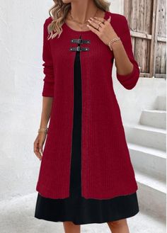 Color:Wine Red;Size:S;Size:M;Size:L;Size:XL;Size:XXL;Package Contents:1 X Dress;Occasion:Other;Style:Casual; Wine Red Dress, Dresses Casual Winter, Slim Fit Dress, Dress Sweater, Plain Dress, 21st Dresses, Cotton Blends Dress, Straight Dress, Slim Fit Dresses