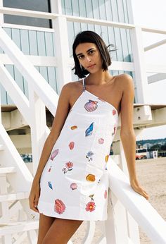 A-line Beach Mini Dress, Beach Stretch Mini Dress With Printed Details, Cotton Embroidered Mini Dress For Beach, Spring Beach Embroidered Mini Dress, Beach Embroidered Mini Cotton Dress, Ciao Lucia, Cotton Mini Dress, Collection Ideas, Satin Evening Dresses