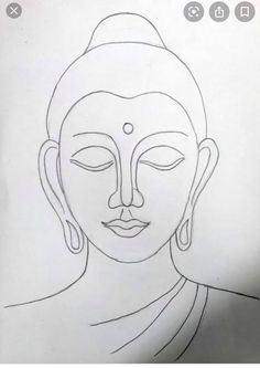 a drawing of a buddha face on a piece of paper with the text, how to draw