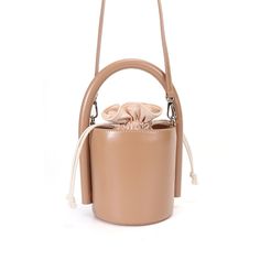 Free U.S. shipping. Style: Commuting , color:Nude, suite for season：Spring, Summer, Autumn, Winter ，Anniversary, Going out, Hanging out, Material Genuine Leather, Cylindrical Apricot Leather Shoulder Bucket Handbag Elegant Spring Bucket Bag For Shopping, Elegant Spring Shopping Bucket Bag, Bucket-shaped Box Bag With Dust Bag For Shopping, Brown Satchel Bucket Bag For Spring, Beige Crossbody Box Bag For Spring, Spring Brown Satchel Bucket Bag, Beige Box Bag For Spring, Beige Bucket Bag For Spring Evening, Beige Leather Bucket Bag For Fall