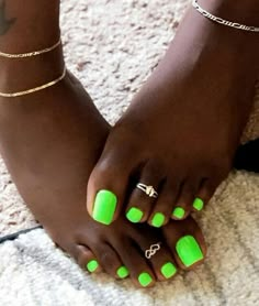 Neon Toe Nails, Green Toe Nails, Nails Neon