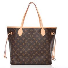 Louis Vuitton Neo Neverfull Monogram (Without Pouch) MM Cerise Lining Formal Bags With Monogram Print, Tan Monogram Bag, Elegant Brown Monogram Bag, Elegant Brown Monogrammed Bag, Elegant Brown Monogram Bags, Elegant Tan Monogram Bag, Louis Vuitton Outfit Ideas, Melie Louis Vuitton, Louis Vuitton Handbags Neverfull