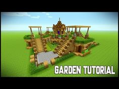 an image of a garden in minecraft with text overlaying it that reads,