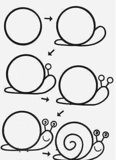 how to draw a snail step by step instructions for kids and beginners in chinese