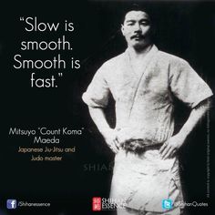 a man standing in front of a black background with the words slow is smooth smooth is fast