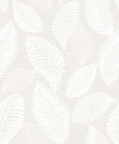 Sample Tossed Leaves Wallpaper in Cool Linen Scott Living, White And Beige, Beige Wallpaper, Balboa, White Wallpaper, Shades, Pattern, White, Design