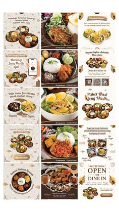 Feed Instagram Food Design, Fast Casual Restaurant Branding, Catering Instagram Feed, Ayam Bakar, Food Template, Pani Puri, Food Menu Design