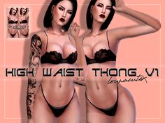 The Sims Resource - High Waist Thong - Lounacutex Sims 4 Thong Cc, Sims 4 Tsr, Sims Clothes, Sims 4 Mods Clothes, Best Sims, Sims 4 Cc Finds, Sims 4 Clothing