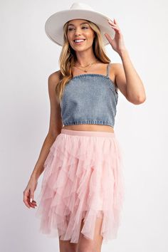 Be pretty in pink with this cascading tulle mini skirt. Perfect for dancing the night away, this flirty skirt will have you twirling with joy! SK9283 Tulle Mini Skirt, Be Pretty, Pink Tulle, Pretty In Pink, Mini Skirt, Dancing, Mini Skirts, Skirt, Pink