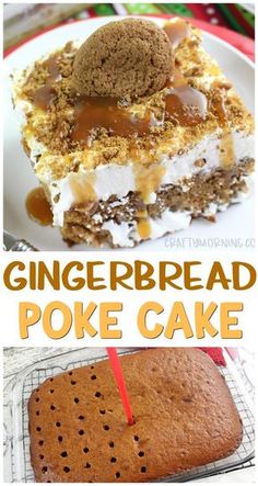 gingerbread poke cake is an easy dessert recipe