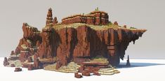 a large rock formation made out of lego blocks