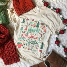 a t - shirt that says, hip hooray for christmas vacation on it