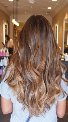 38 Cute Caramel Balayage Hairstyles You Need To Try In 2024 Caramel Hair Ombre, Buttery Caramel Hair Balayage, Caramel Balyage Long Hair, Cool Caramel Balayage, Golden Brunette Balayage