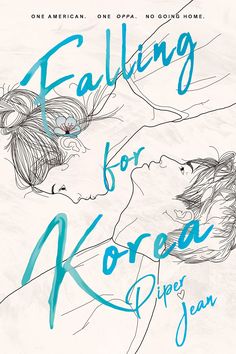 the cover of falling for kora by piper jean, featuring two women in blue ink