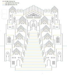 an architectural drawing of a building with stairs