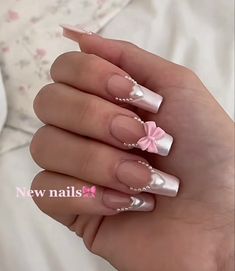 Her Nails, Classy Acrylic Nails, Pearl Nails, Kawaii Nails, Pink Acrylic Nails, Minimalist Nails, Pretty Acrylic Nails, Short Acrylic Nails