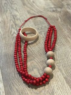 Handmade wood bead jewelry