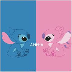 an image of two cartoon animals with the word aloha