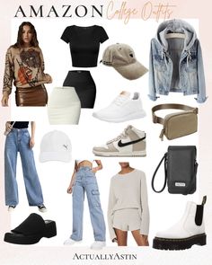 Shop our Influencers' top picks on Amazon Going Off To College, College Outfit Ideas, College Clothes, Capsule Wardrobe Women, Outfit Boards, Off To College, Campus Style, College Outfit, Stylish Summer Outfits