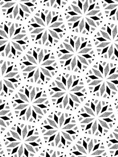 an abstract black and white background with many small stars in the center, as well as some smaller ones