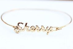 Sherry Name Bracelet Vintage Gold Personalized Bracelets, Vintage Personalized Gold Charm Bracelet, Personalized Vintage Gold Bracelets, Personalized Vintage Gold Charm Bracelet, Retro Gold Cuff Bracelet As A Gift, Vintage Personalized Bracelets For Gifts, Retro Gold Bangle As Gift, Retro Gold Bangle As A Gift, Retro Gold Bangle For Gift