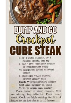 the recipe for dump and go crockpot cube steak